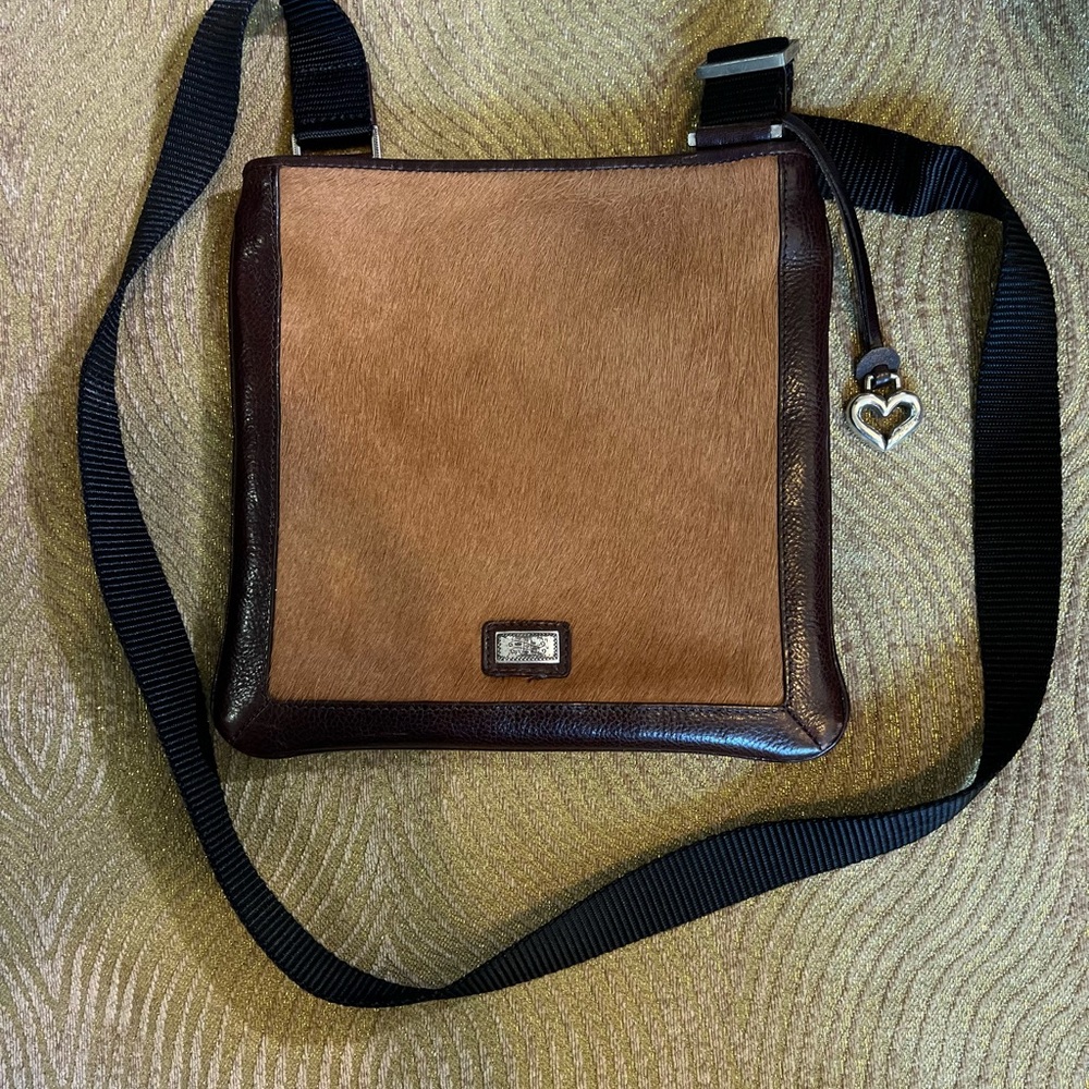Stylish Tan and Brown hair-on crossbody Bag